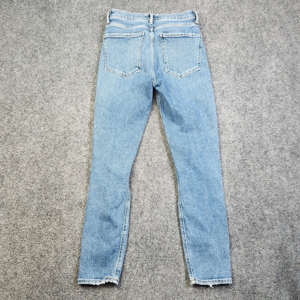 AGOLDE Nico High Rise Slim Jeans Womens 25 Blue Button Fly Distressed Denim Pant - Picture 2 of 9